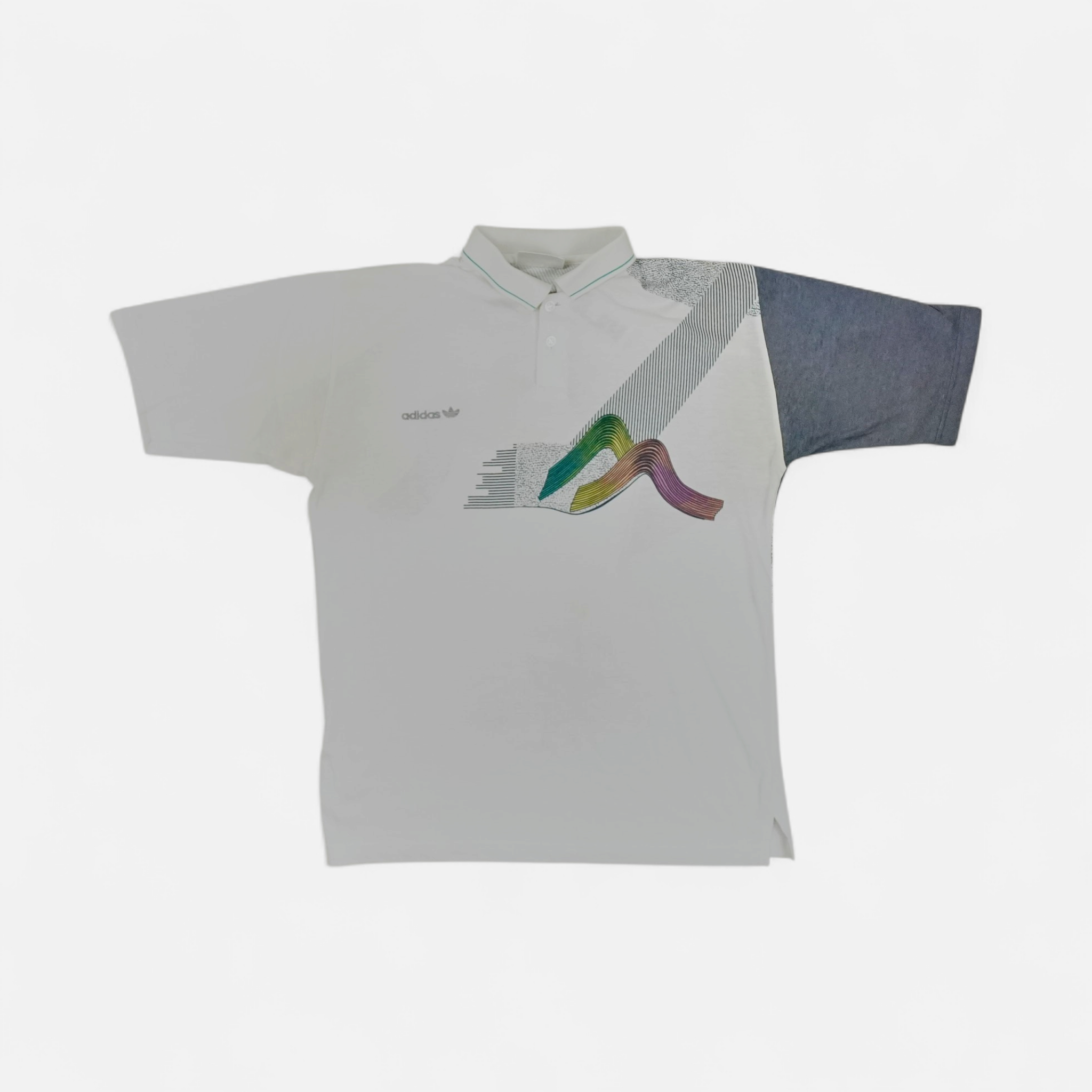 Vintage Adidas White Polo Shirt (M)