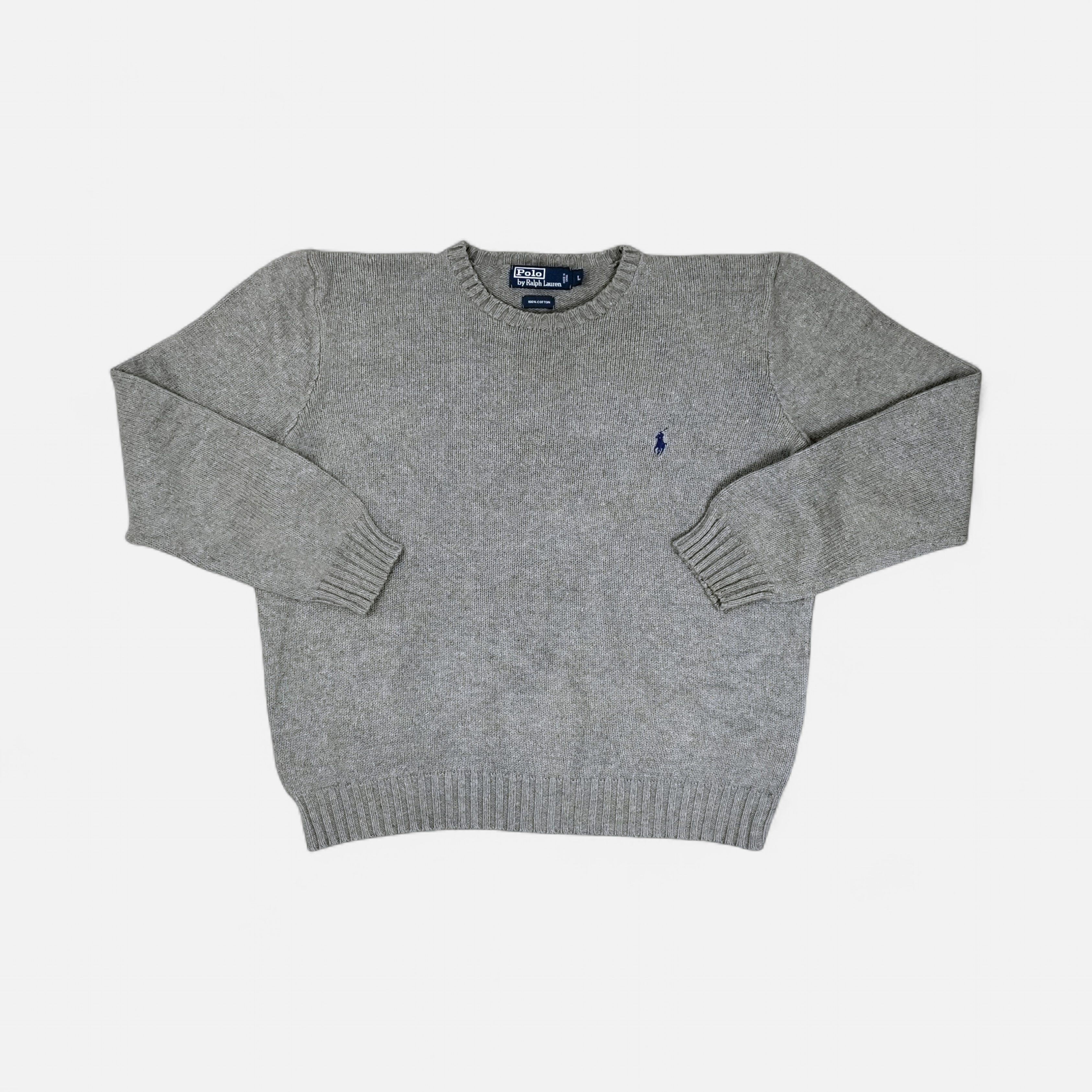 Vintage Polo By Ralph Lauren Grey Knit Jumper (M)