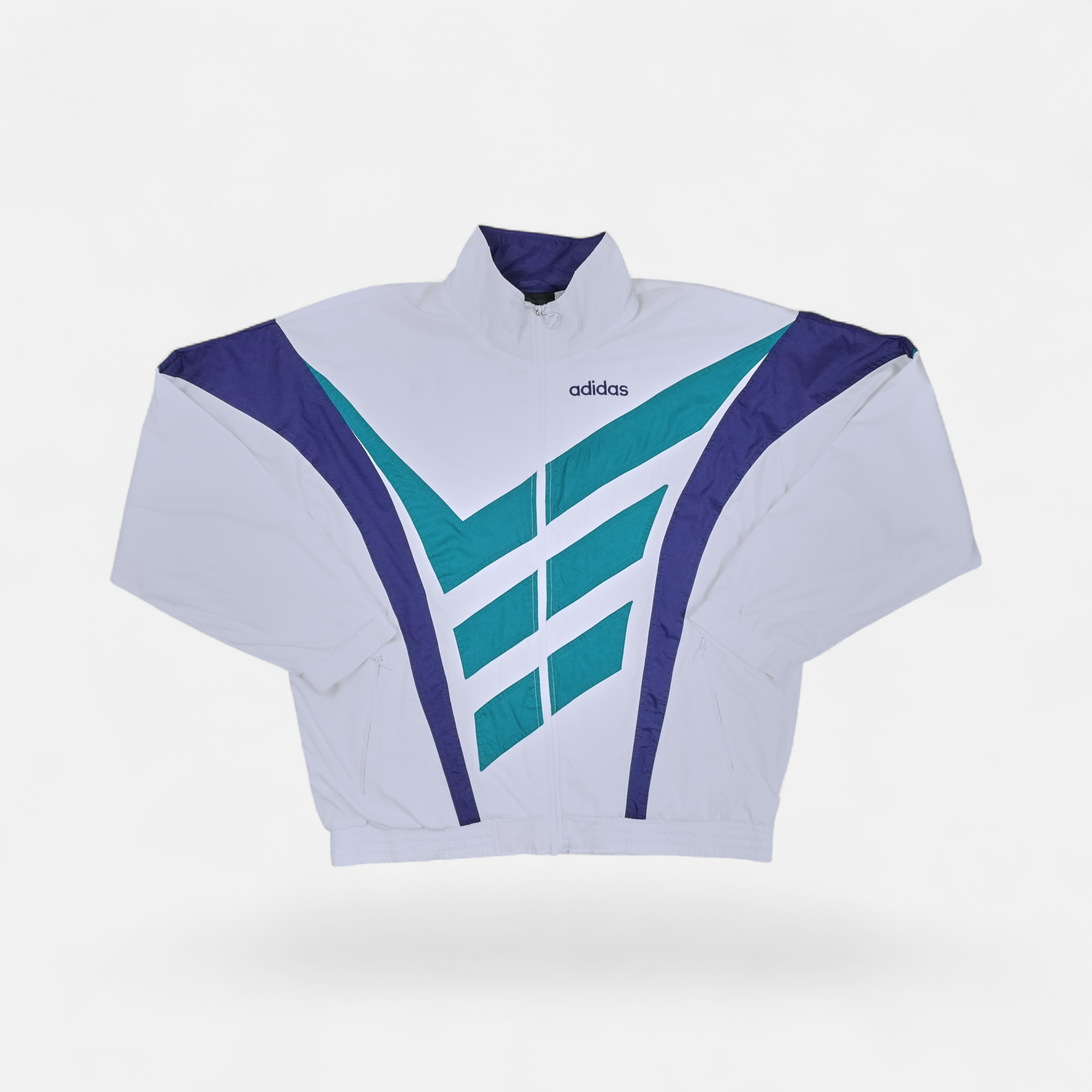 Vintage Adidas White Trackjacket (XL)