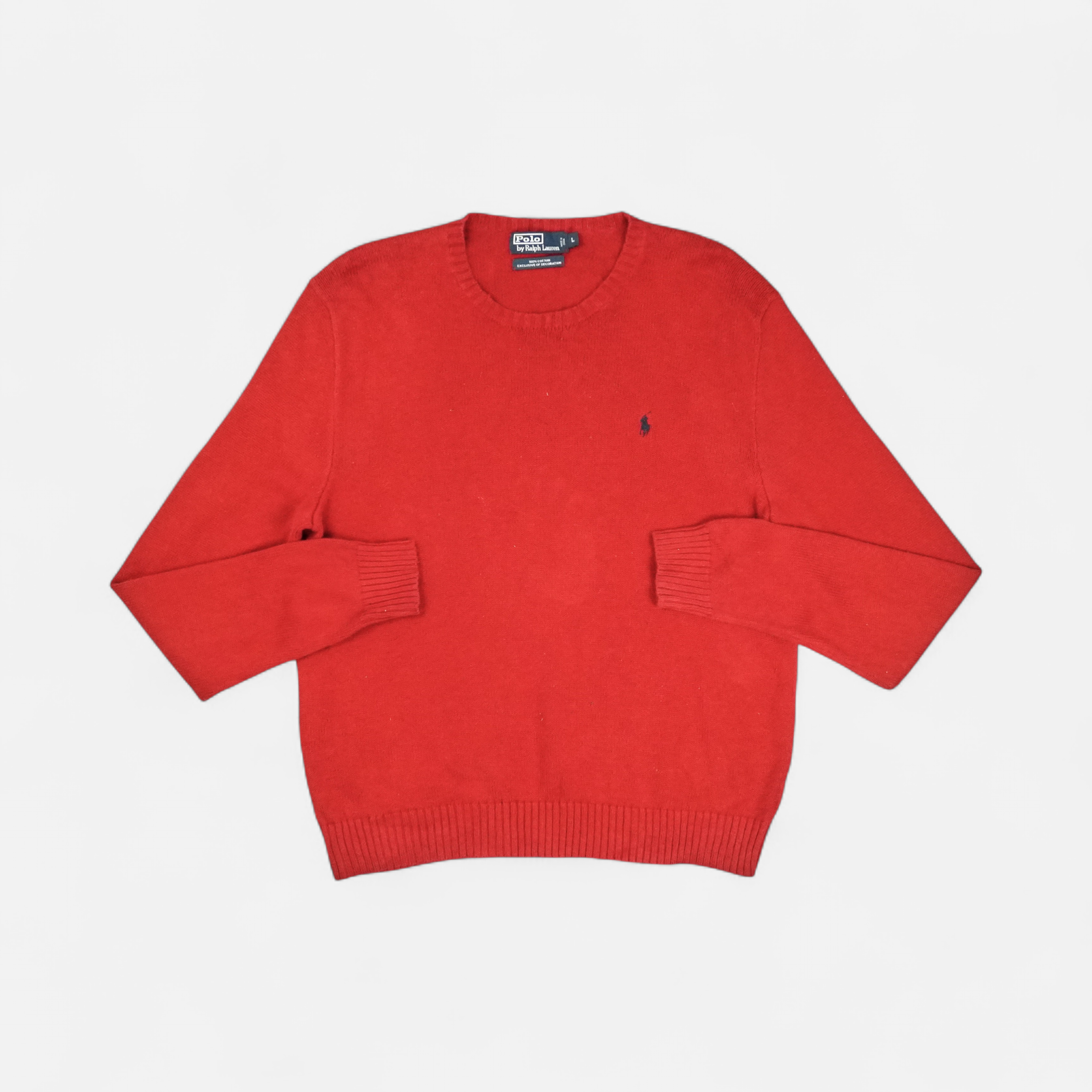 Vintage Polo By Ralph Lauren Red Knit Jumper (L)