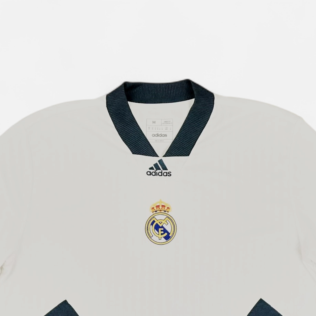 Vintage Adidas White Football Shirt (M)