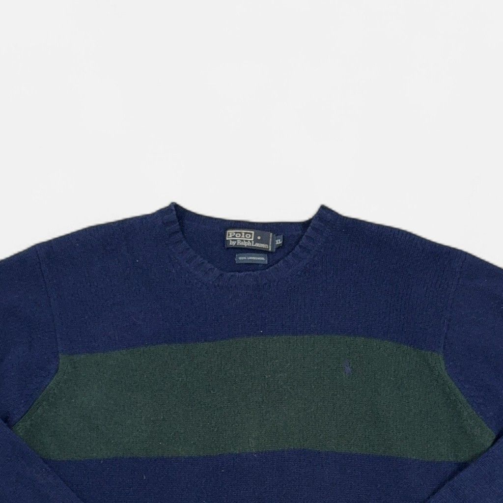 Vintage Polo By Ralph Lauren Blue Knit Jumper (XL)