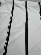 Vintage Nike White Striped Sports T-Shirt (L)