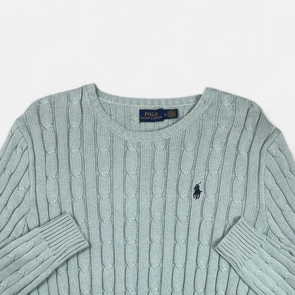 Vintage Polo Ralph Lauren Blue Knit Jumper (M)