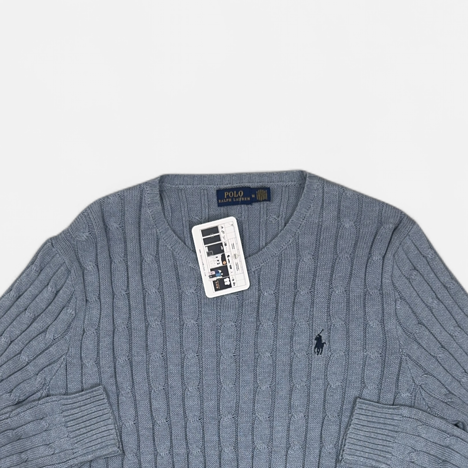 Vintage Polo Ralph Lauren Blue Knit Jumper detail