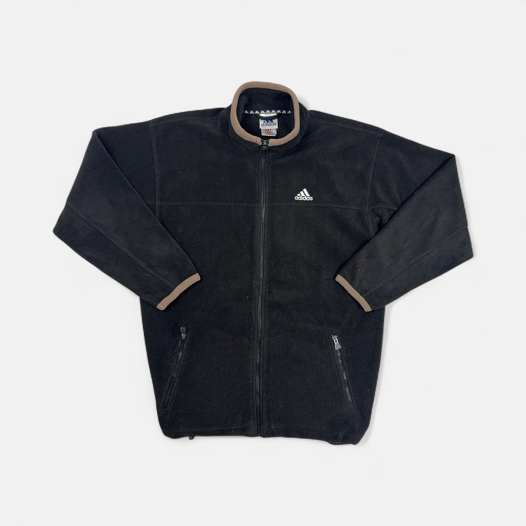 Vintage Adidas Black Zip Up Fleece (L)