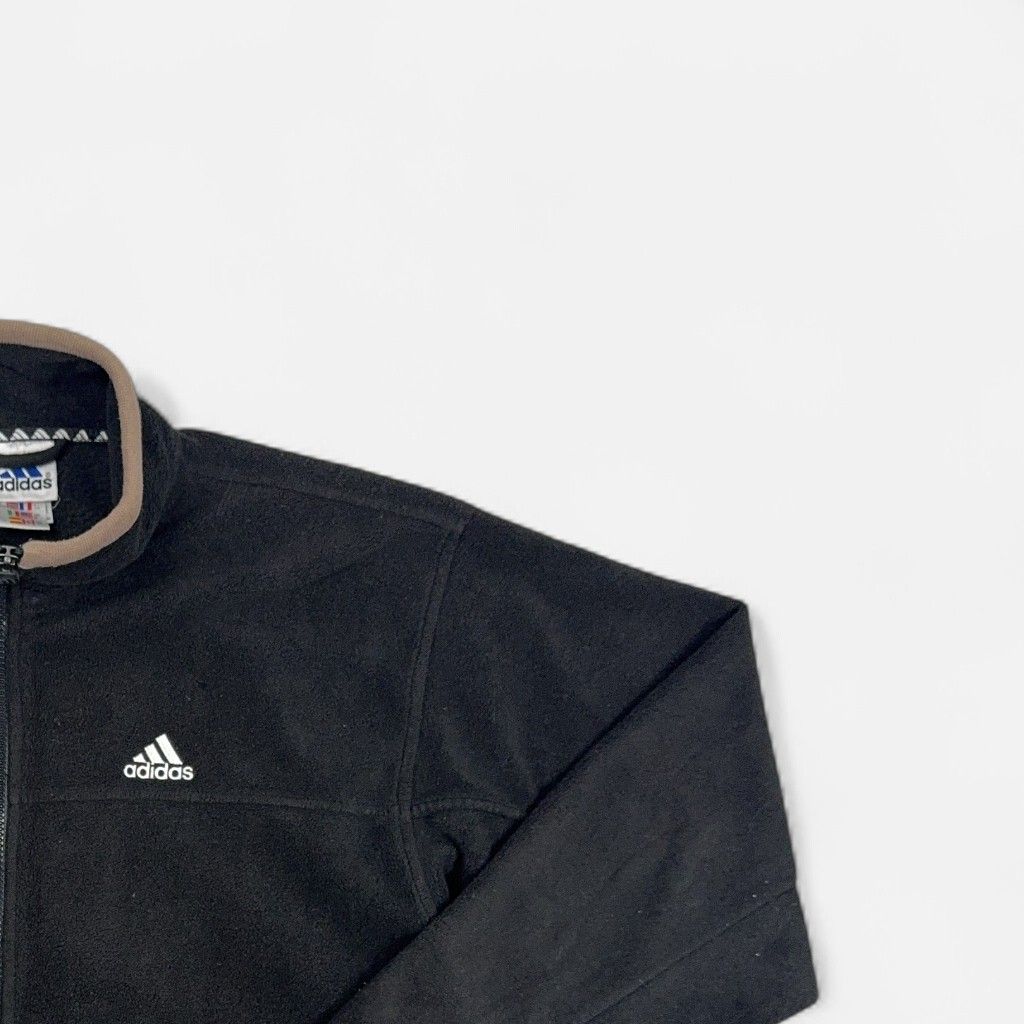 Vintage Adidas Black Zip Up Fleece (L)