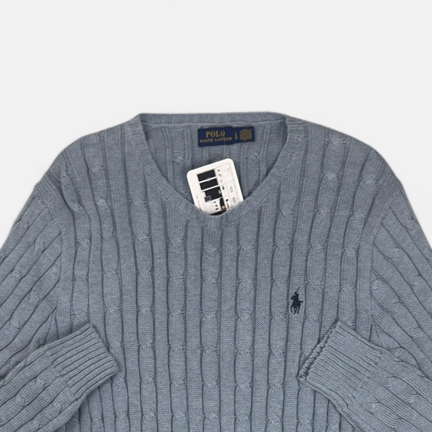 Vintage Polo Ralph Lauren Blue Knit Jumper detail