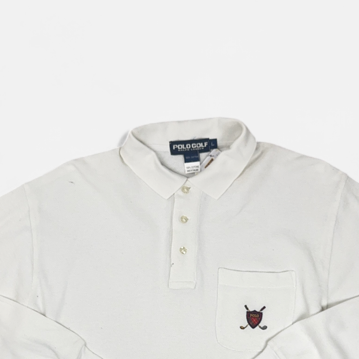 Vintage Polo Golf White 1/4 Zip (L) detail