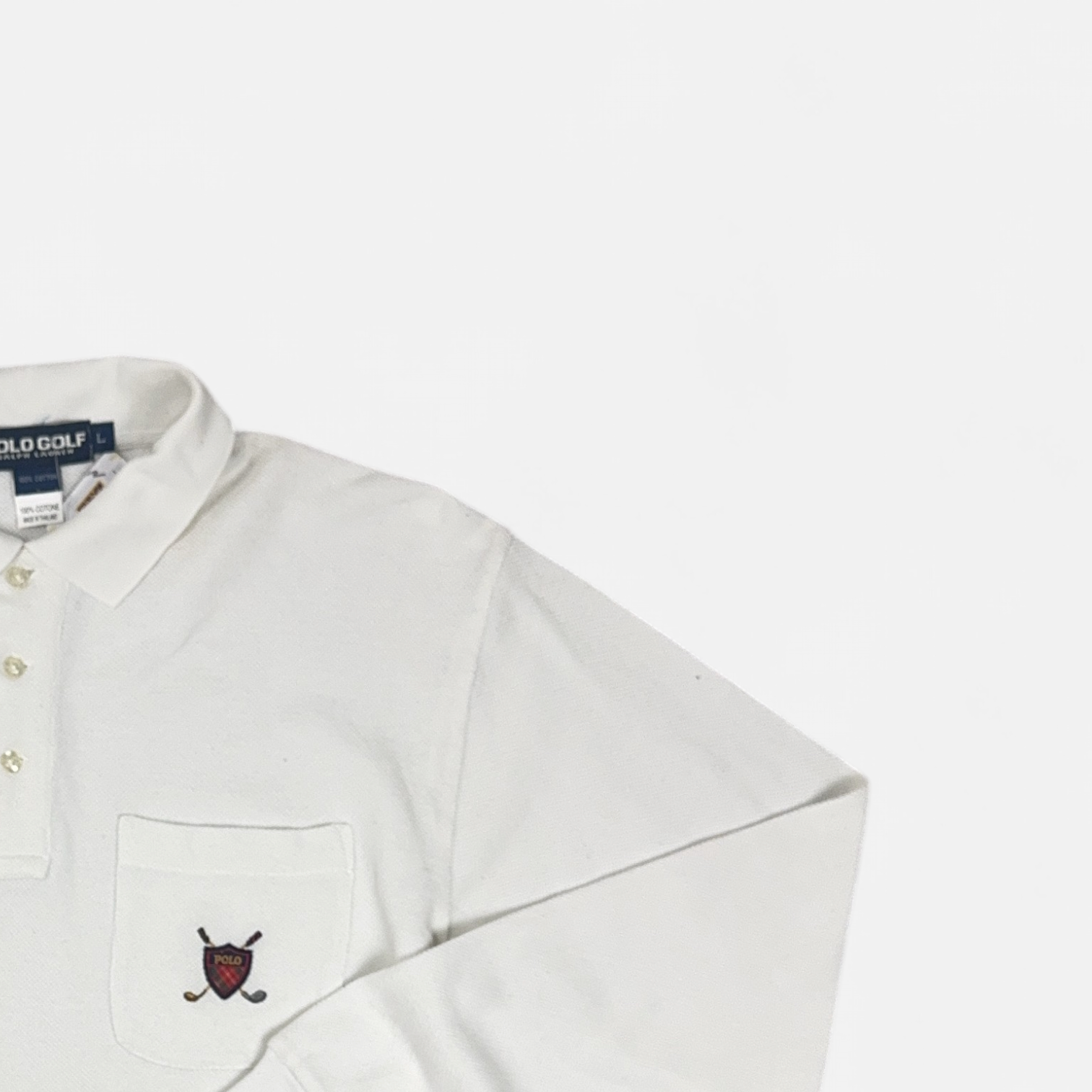 Vintage Polo Golf White 1/4 Zip (L) detail