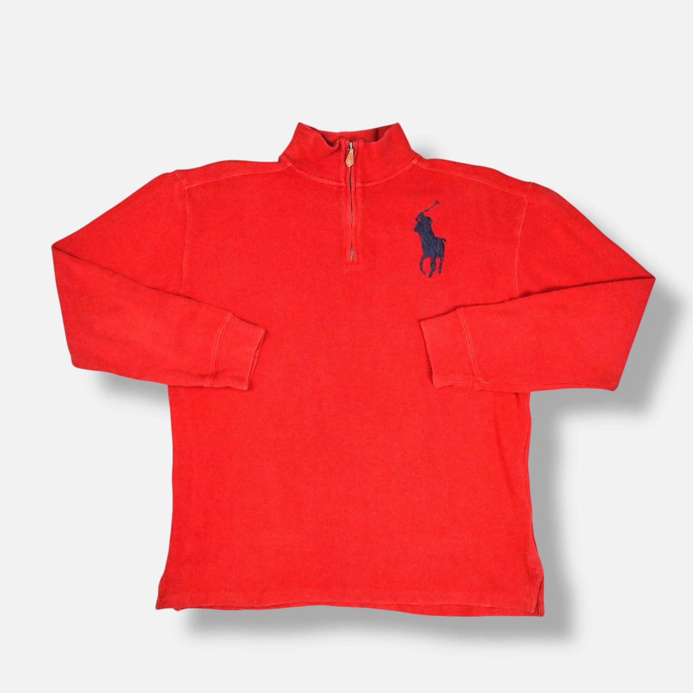 POLO Ralph Lauren 赤ニット Polo Ralph Lauren ラルフローレン ニット セーター ロゴ ジップ (POLO