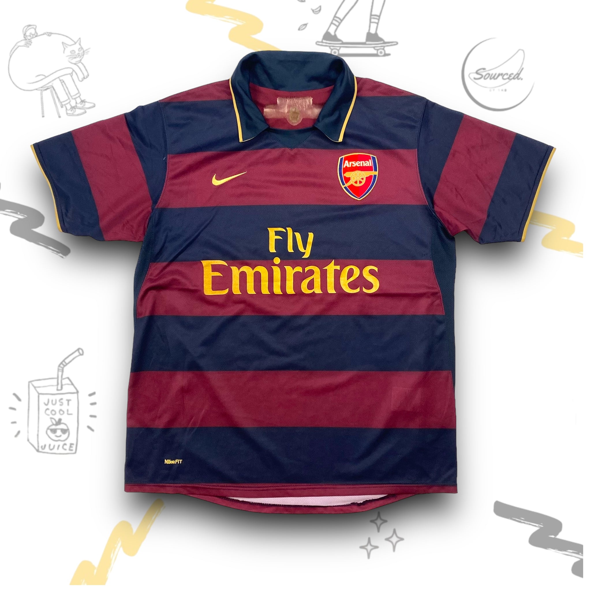 Arsenal Vintage Away Jersey 2007 08 M SourcedBySab