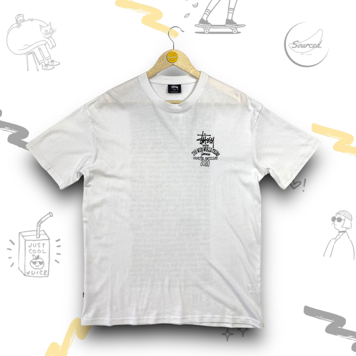 Stüssy World Tribe 1980 / 2020 White T-shirt (S) – SourcedBySab
