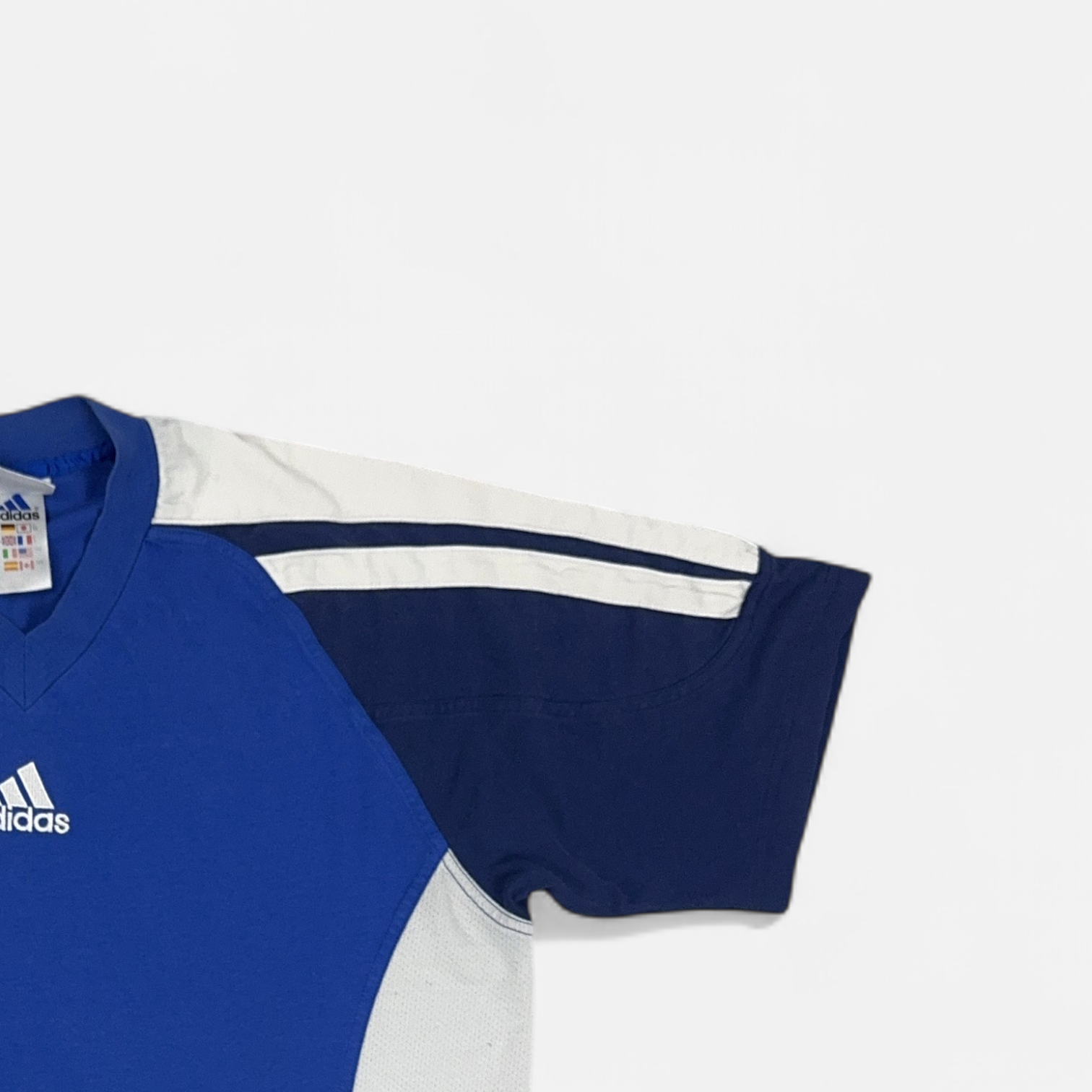 Vintage Adidas Blue Football Shirt (M) detail