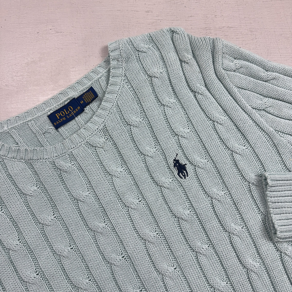 Vintage Polo Ralph Lauren Blue Knit Jumper (M)