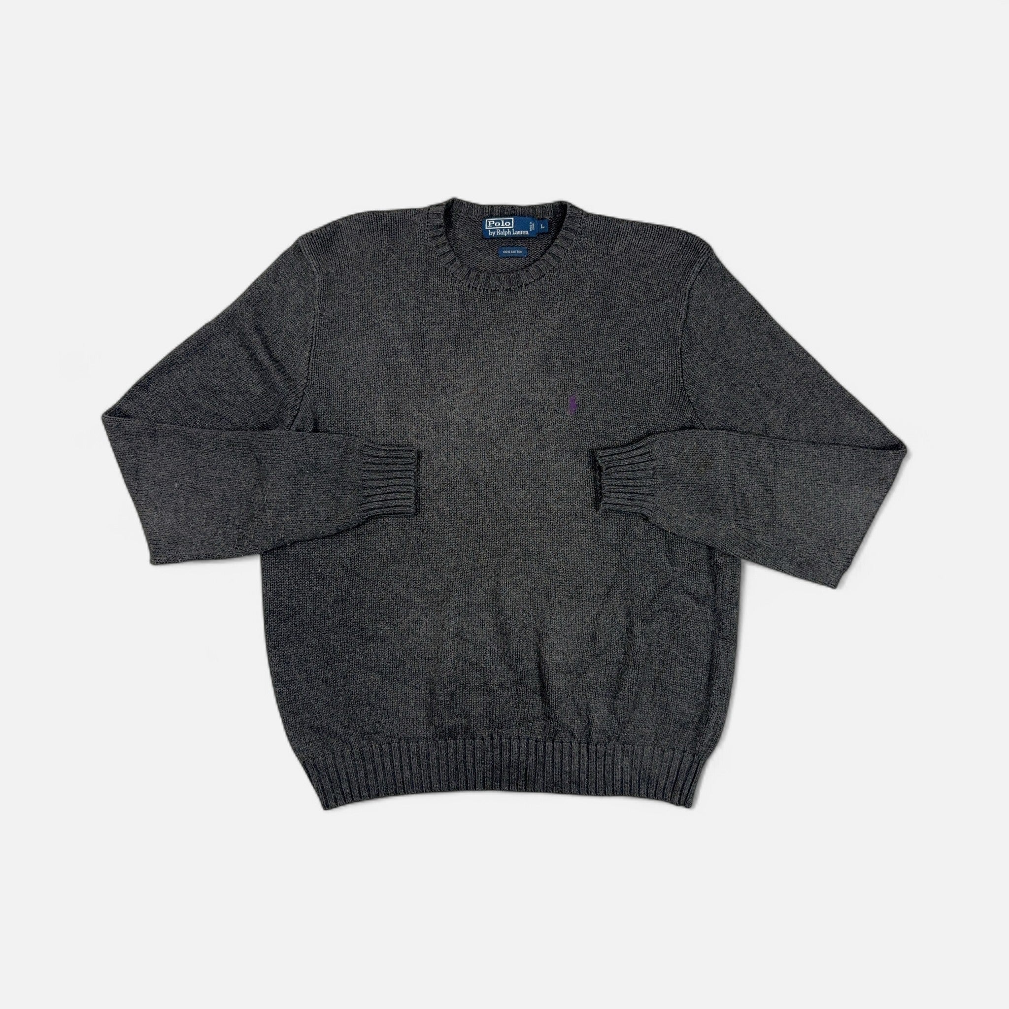 Vintage Polo Ralph Lauren Grey Knit Jumper (L)