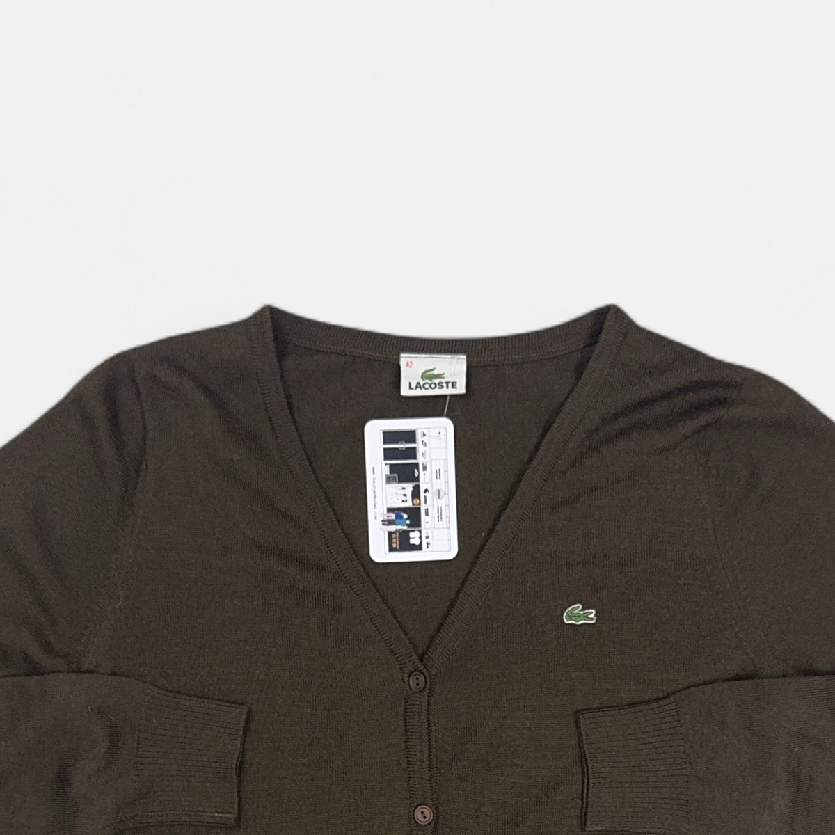 Vintage Lacoste Brown Knit Jumper detail