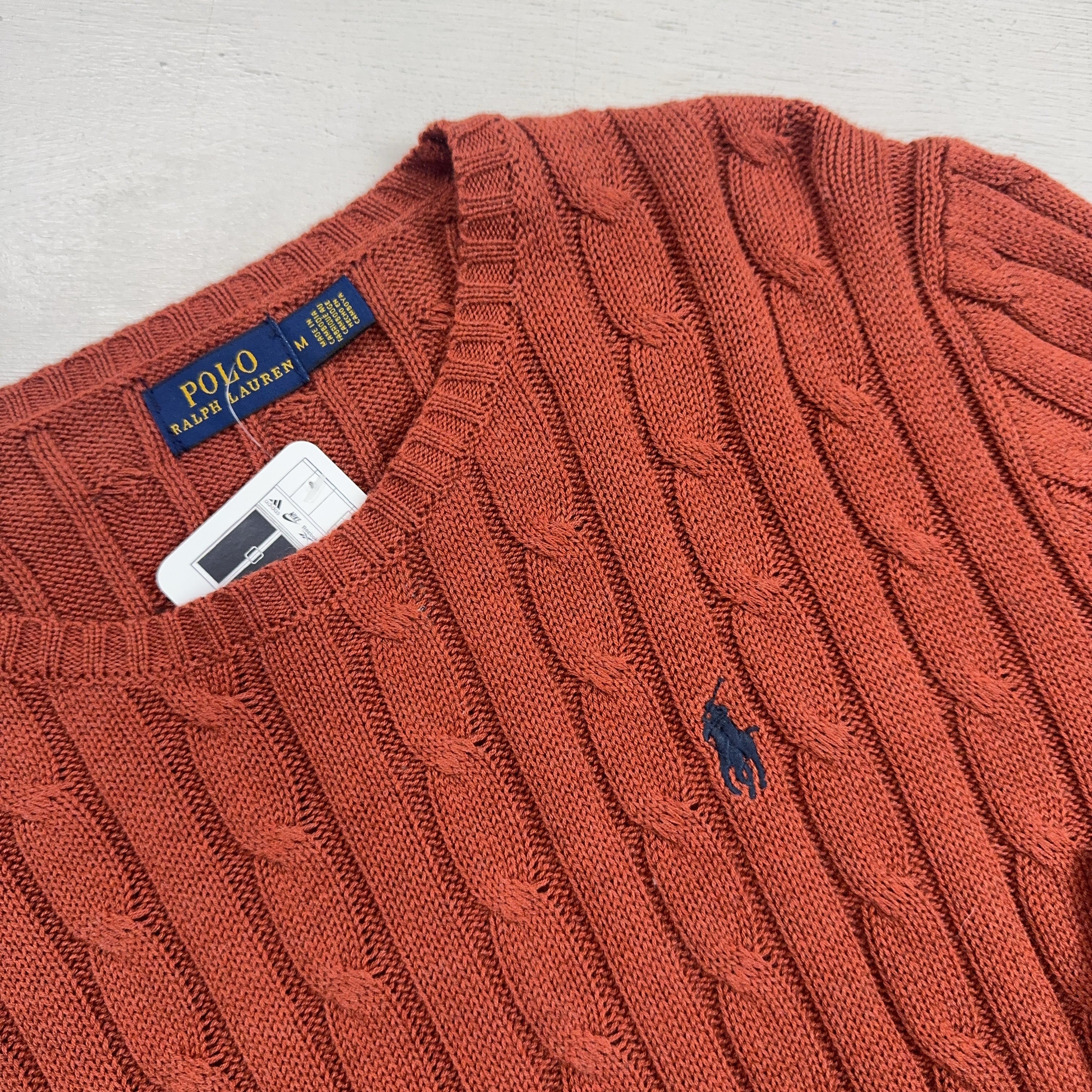 Vintage Polo Ralph Lauren Brown Knit Jumper (M)