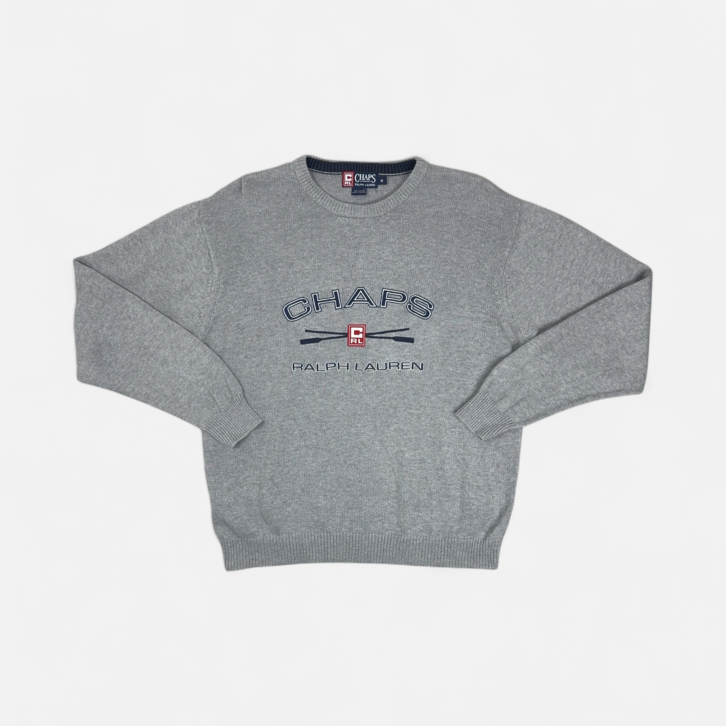 Vintage Chaps Ralph Lauren Grey Knit Jumper (M)