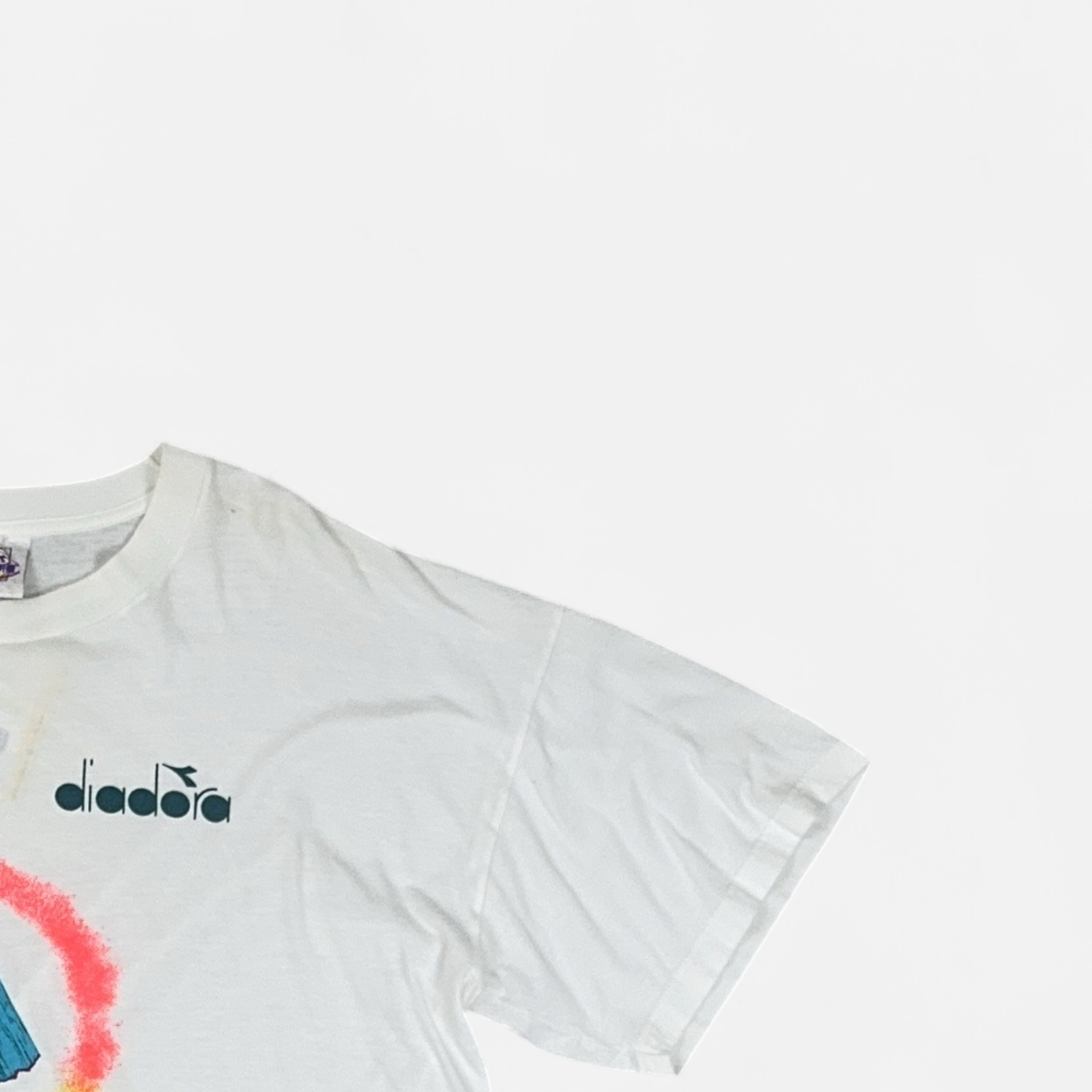Vintage Diadora White T-shirt (XL)